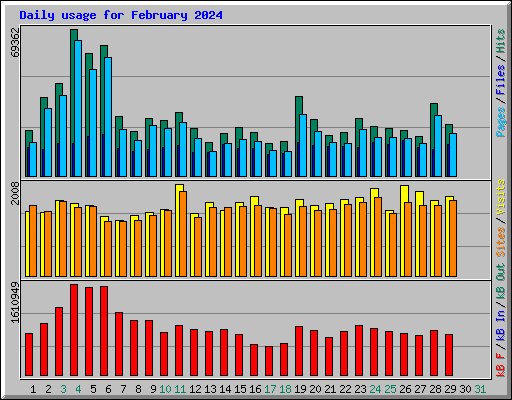 Daily usage for February 2024