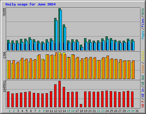 Daily usage for June 2024