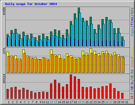 Daily usage for October 2024