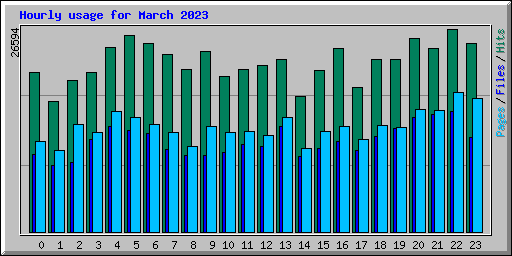 Hourly usage for March 2023