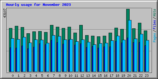 Hourly usage for November 2023